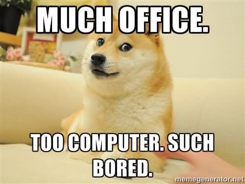 Funny Dog Meme: Bored Office Doge